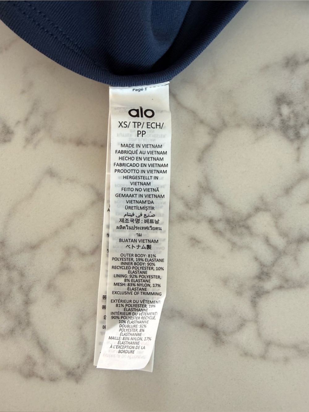 Alo Yoga Airbrush Streamlined Dress - Navy / White - Size XS - Picture 5 of 12